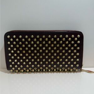 Christian Louboutin Burgundy Spike Wallet
